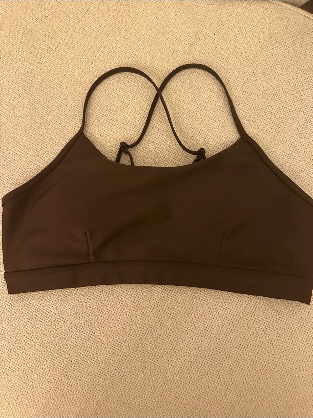 ALO Yoga Brown Minimal Strappy Sports Bra